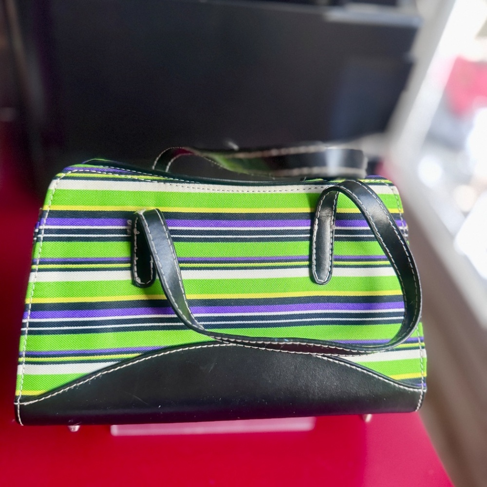 Kate Spade Multicolor Striped Tote Purse Hand Bag - Picture 4 of 12